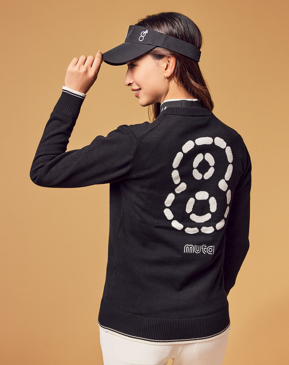 ◇muta ムータ メンズタートルセーター ブラック sizeL BACK WAVE