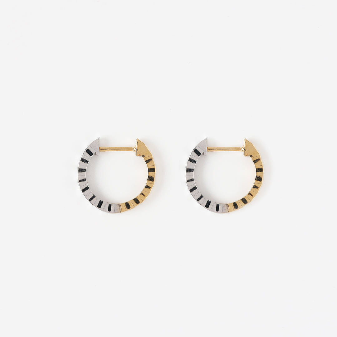 K18/K18WGリバーシブルフープピアス