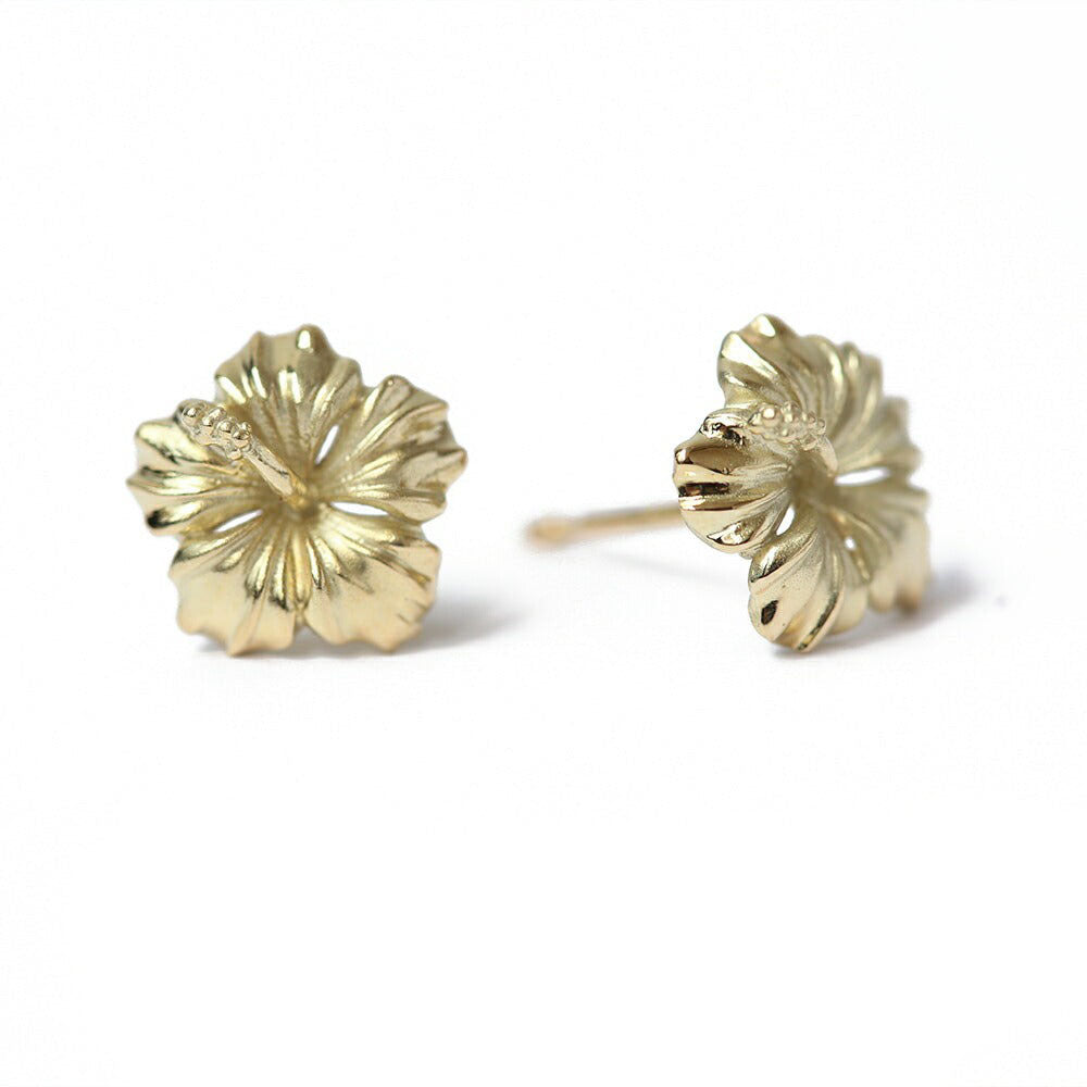 K18 ハワイアン ハイビスカス シンプル ピアス – PUAALLY(プアアリ