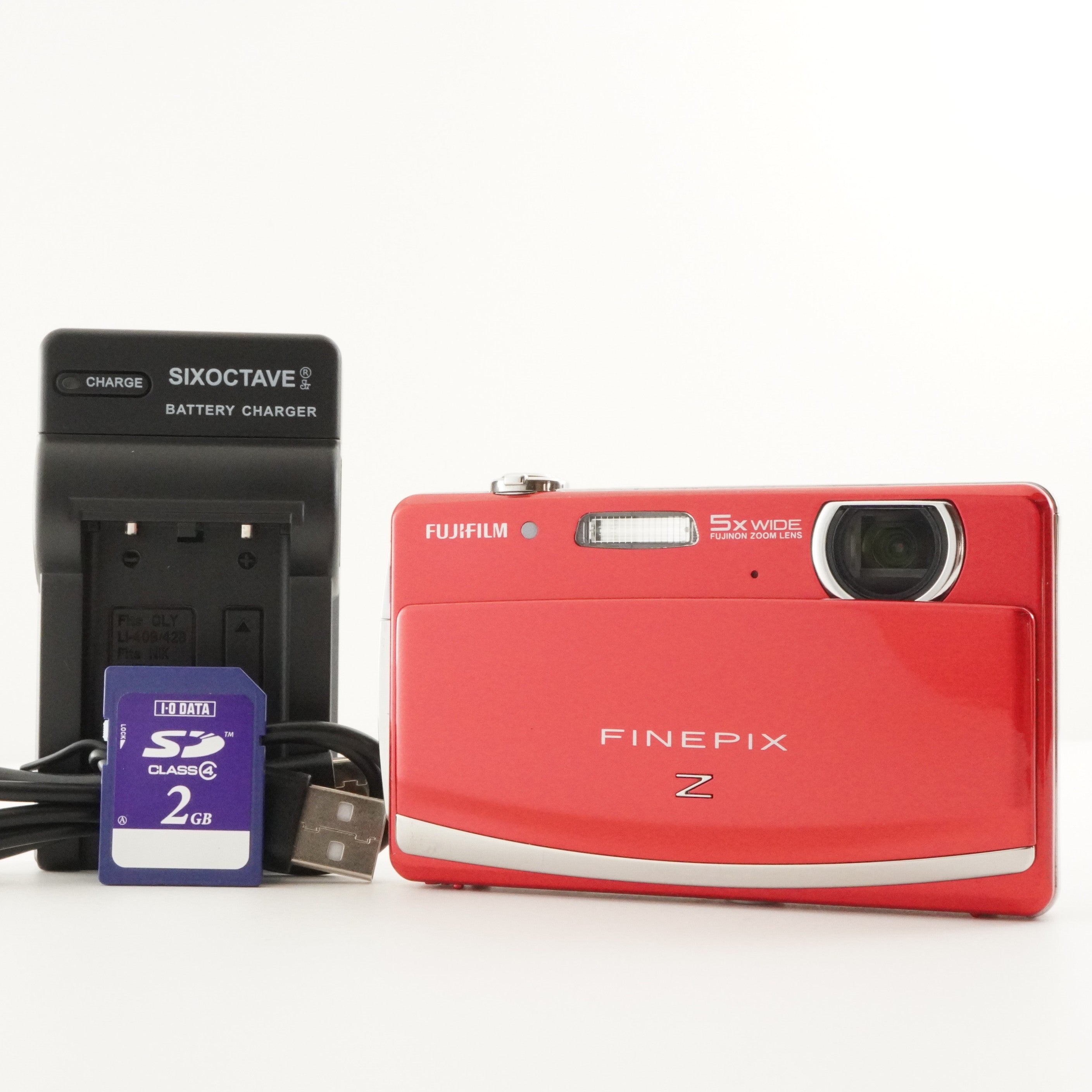 FUJIFILM FinePix Z90 Red + 2GB SD Card Digital Camera from Japan