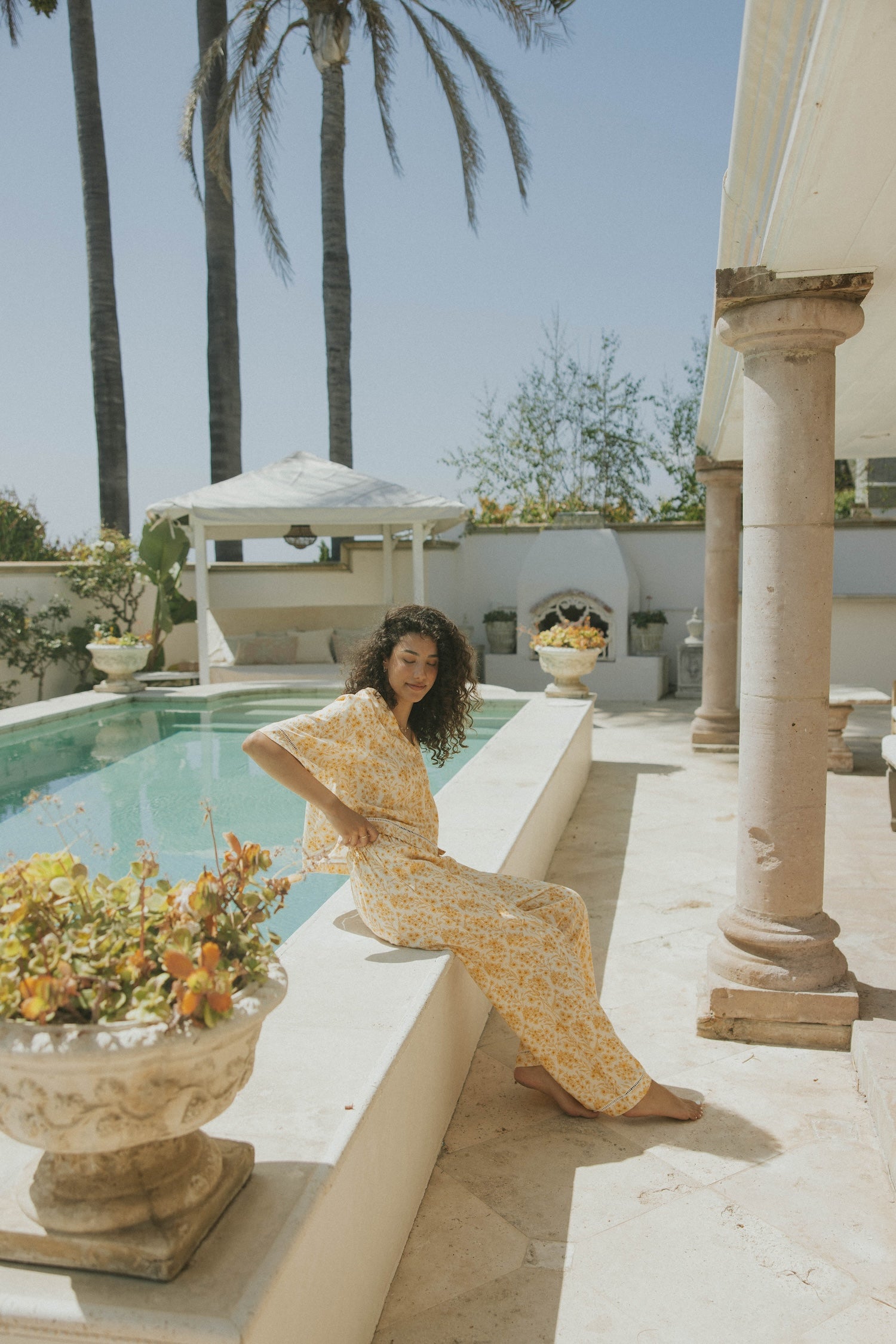 Clara in Honeysuckle | Women's Wide Leg Floral Pants – Altair The