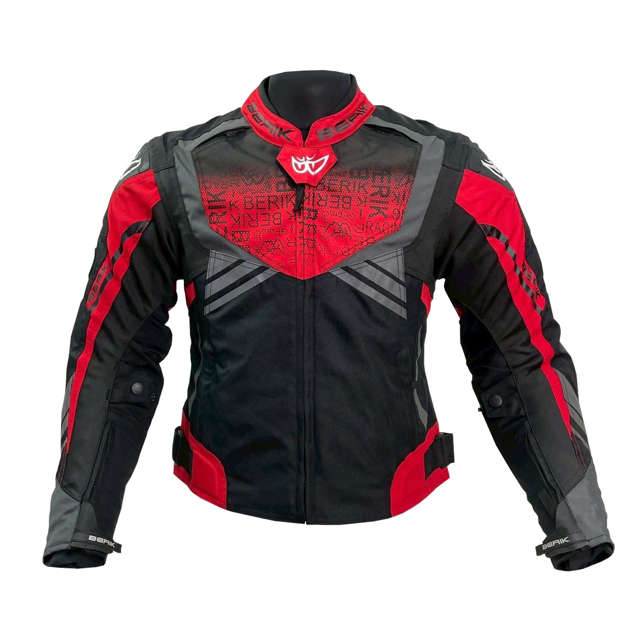 NJ-173302L-BK BLACK/RED/GUN BERIK WOMEN'S NYLONJACKET ALL SEASON