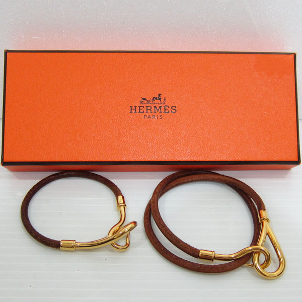 エルメス ルーリーブレス ゴールド金具 レザー ブラッグ ボルドー