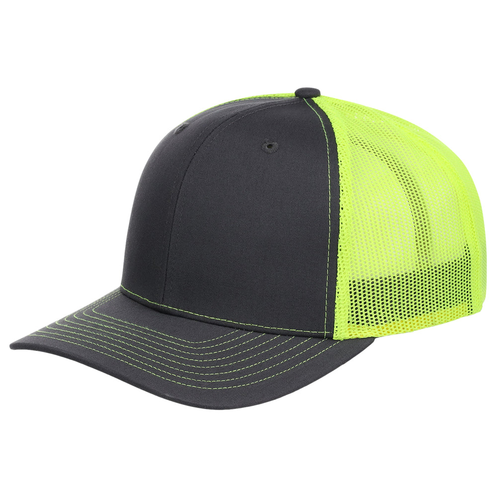 Charcoal/Neon Yellow Richardson 112 Trucker - Custom Lids