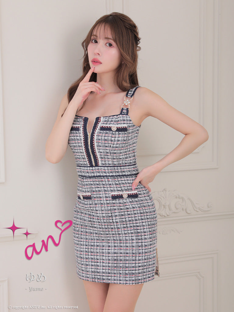 an/AOC-3661/ワンピース/キャバドレス/ツイード/ミニドレス/タイト