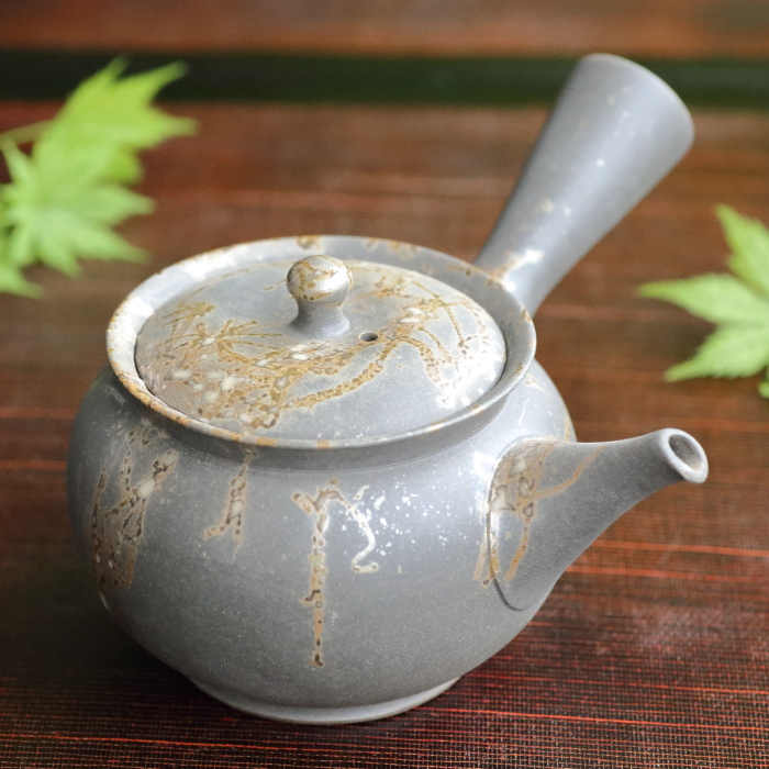 磯部輝之 丸藻掛け急須 常滑焼煎茶器 作家もの 満容量290ml