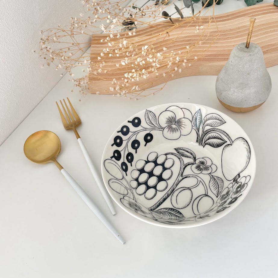 ARABIA アラビア パラティッシブラック スープボウル 17cm【ギフト可