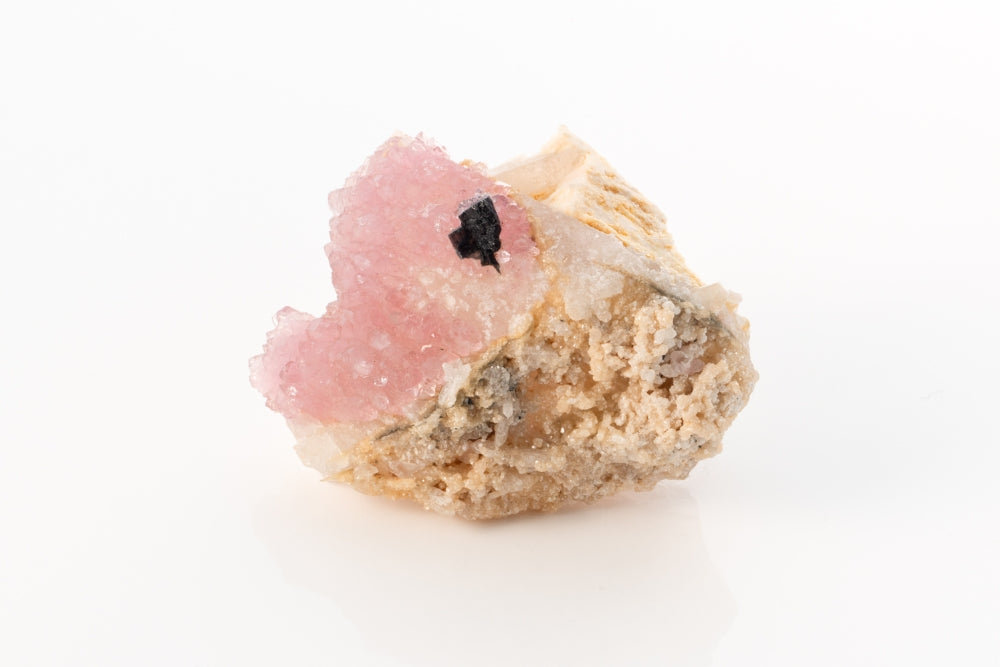 ローズクォーツとブラックトルマリンクラスター 原石_RQ004 – ゆず