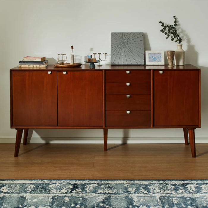 キャビネット 幅160cm 北欧 ヴィンテージ 天然木 マホガニー 完成品