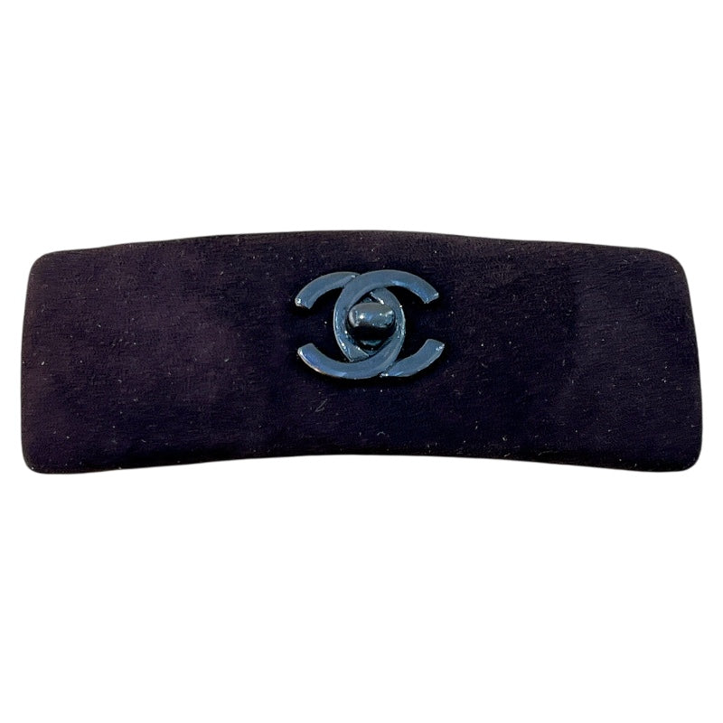 シャネル CHANEL ココマークバレッタ ダークブラウン/ブラック