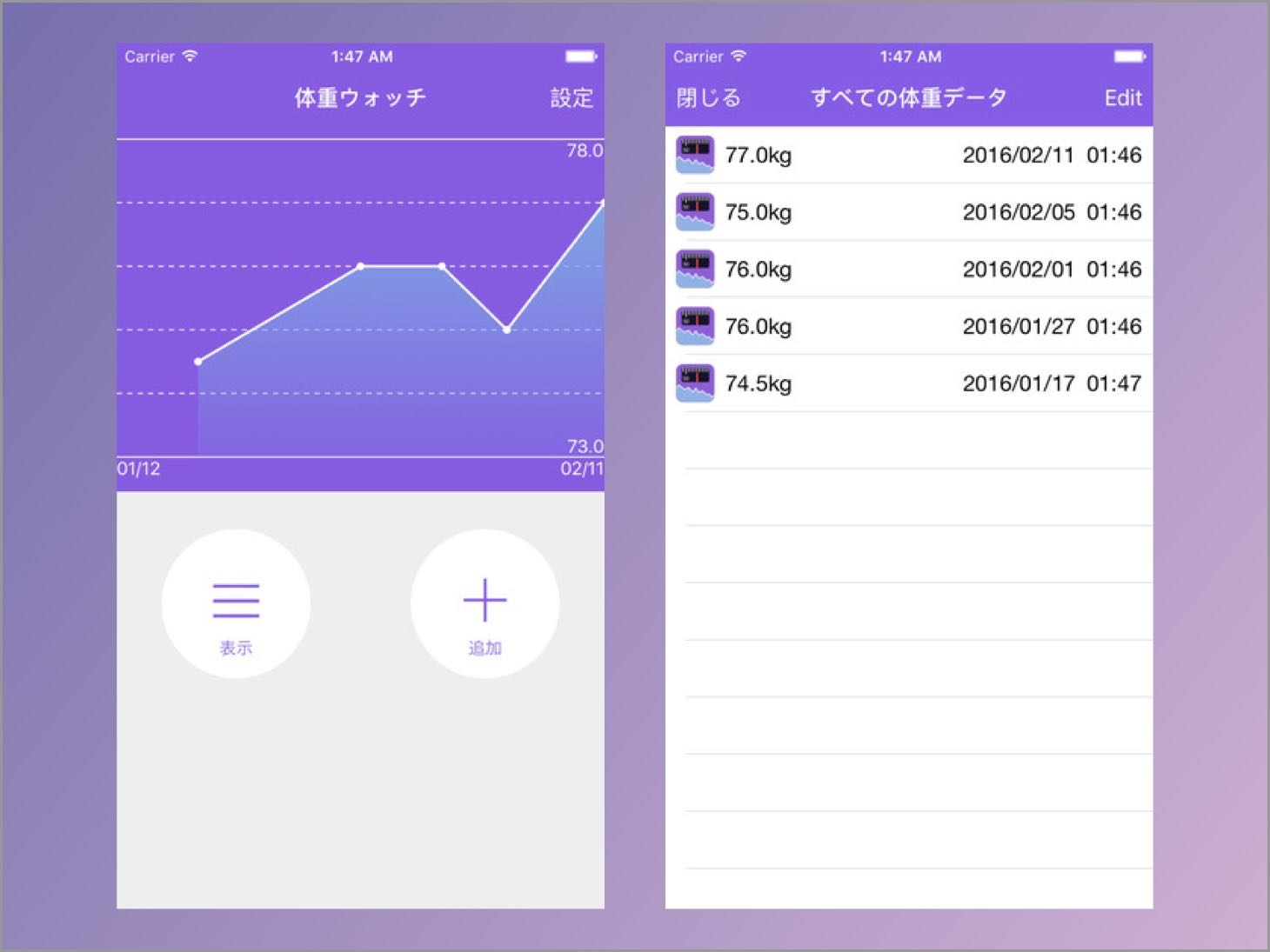 Apple Watch対応の体重管理・ダイエットアプリ「体重ウォッチ」を