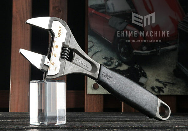 日本正規品 バーコ 大口モンキーレンチ 最大口開き38mm 薄口ブラック