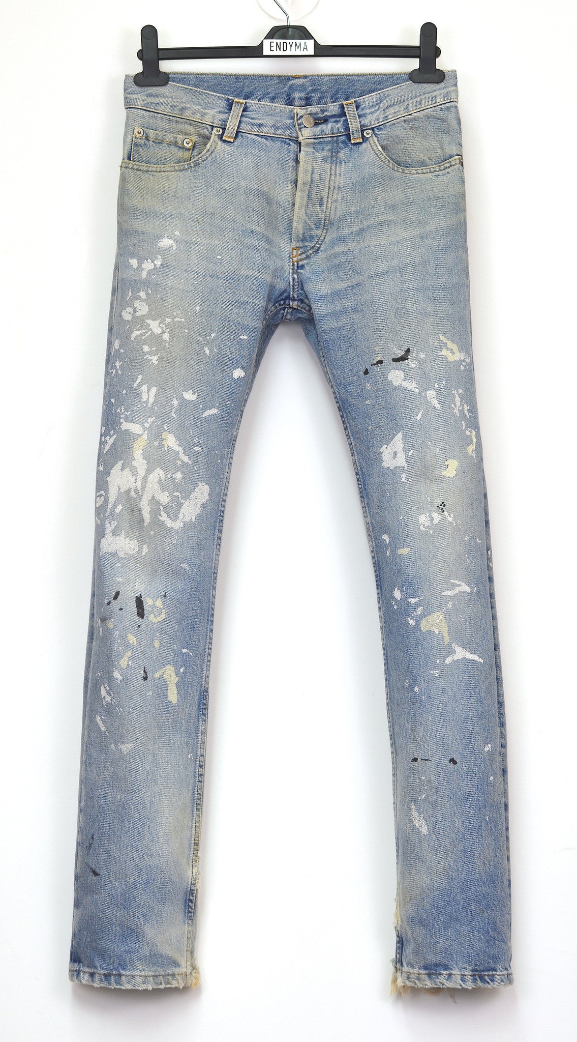 Helmut Lang 1999 Vintage Heavy Sanded Broken Denim Painter Jeans