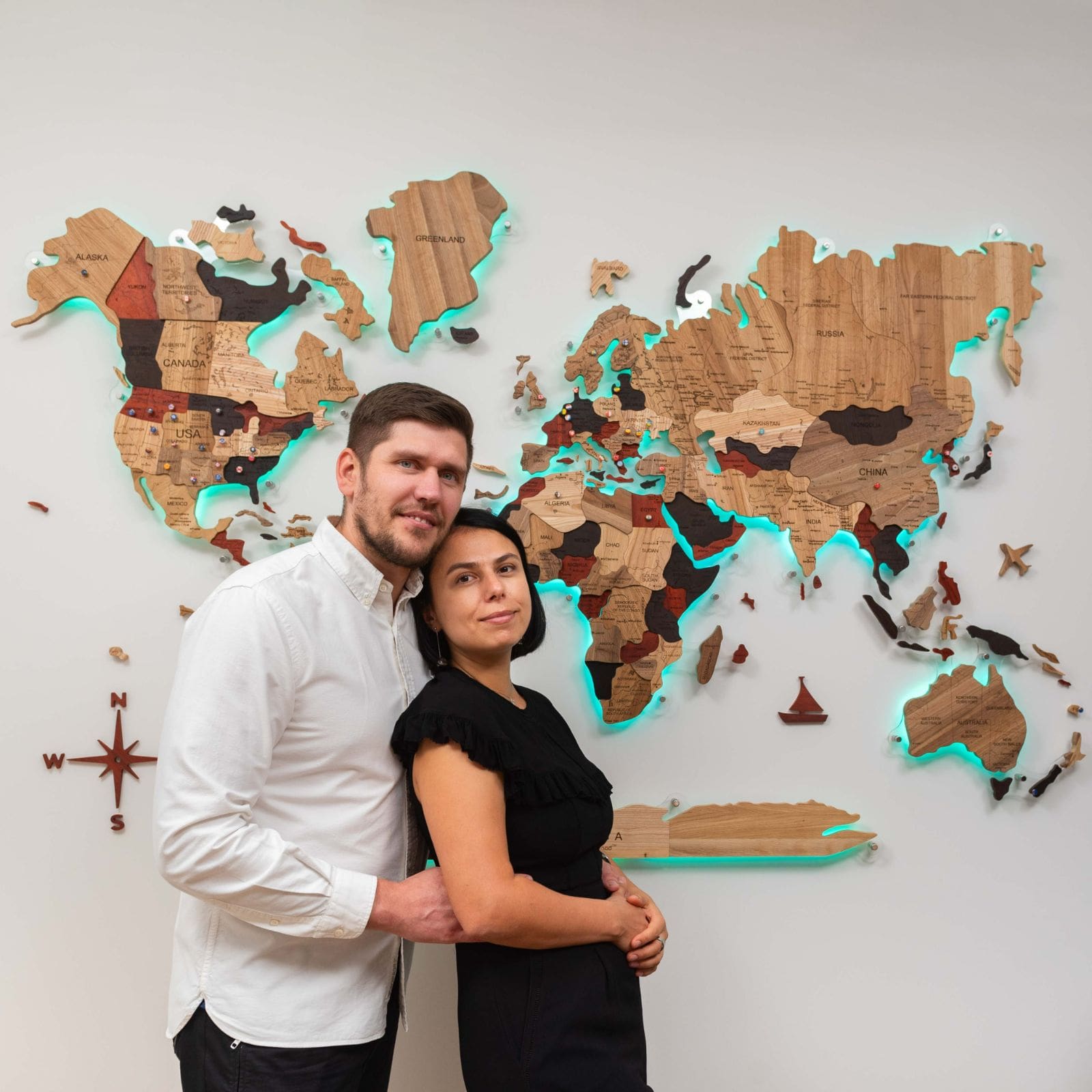 3D Solid Wooden World Map → Enjoy The Wood ‣ Order Now