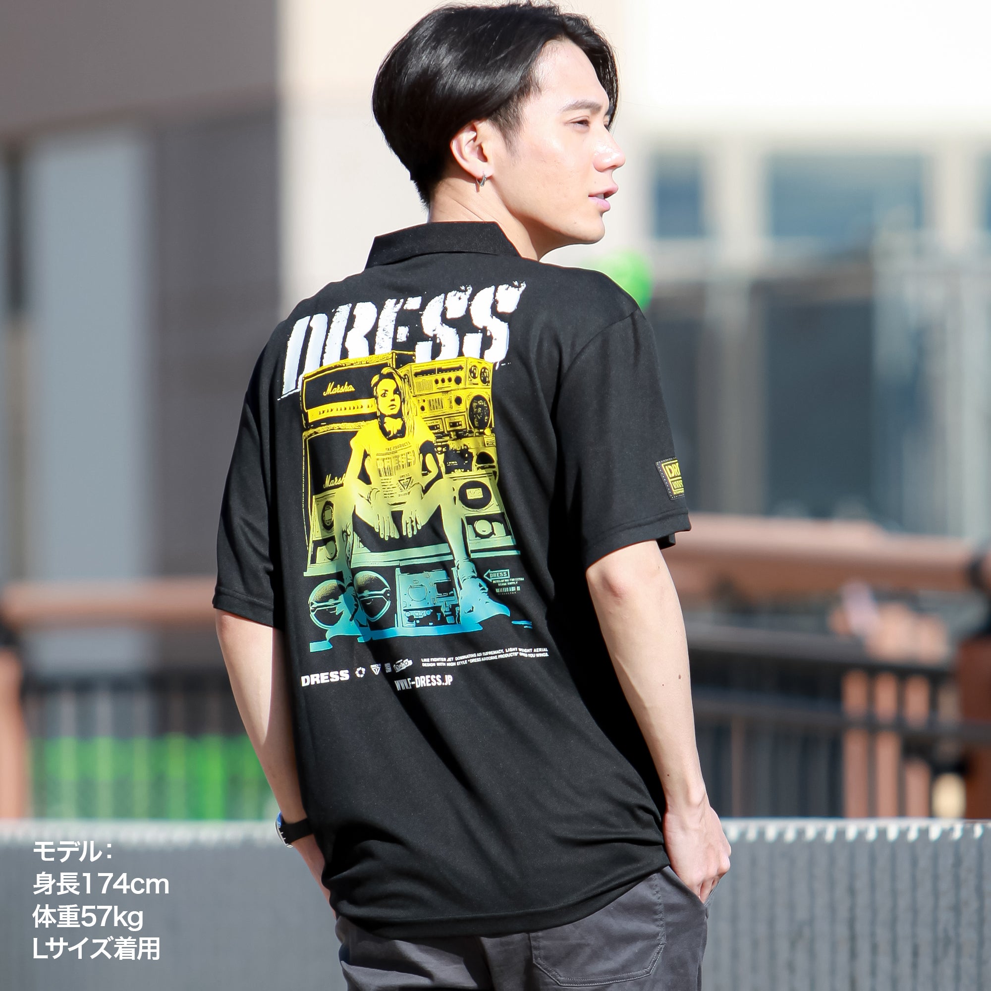 DRESS LOUD GIRL ドライポロシャツ【ブラック】