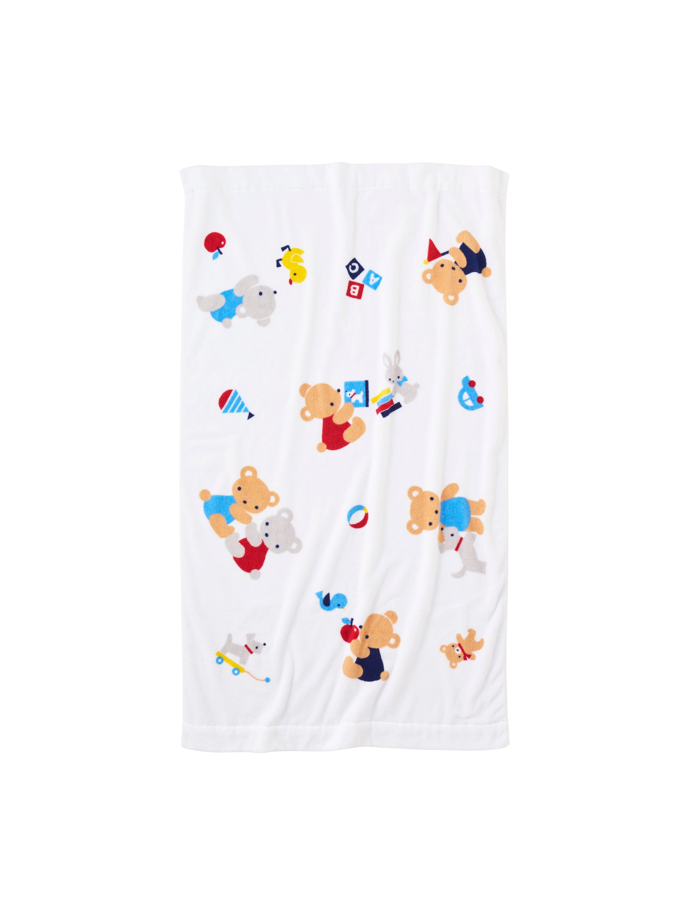 familiar タオルケット クマ刺繍 水色 タオルケット familiar 水色