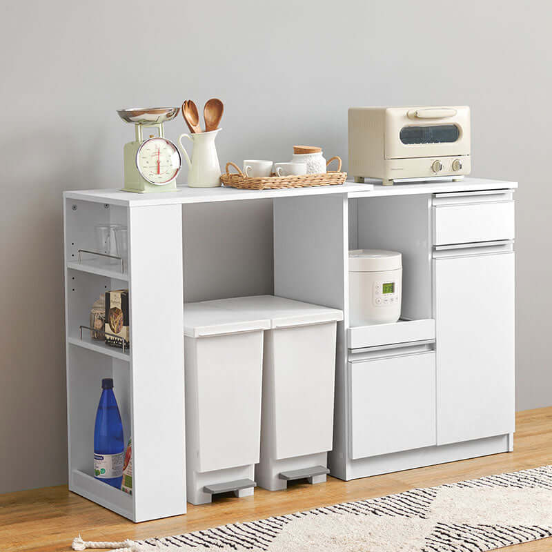 伸縮キッチンカウンター 拡張 幅75cm 125cm 奥行40 収納 - flatoo