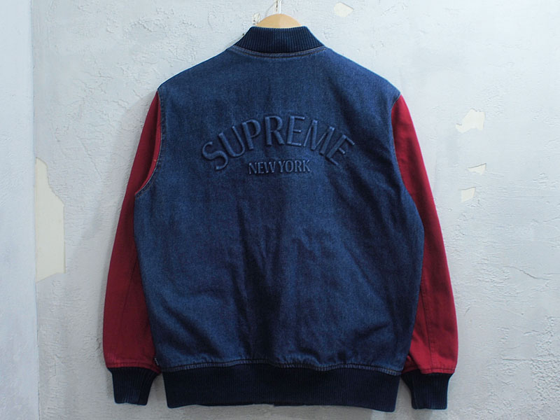 正規品 Supreme Denim Twill Varsity Jacket