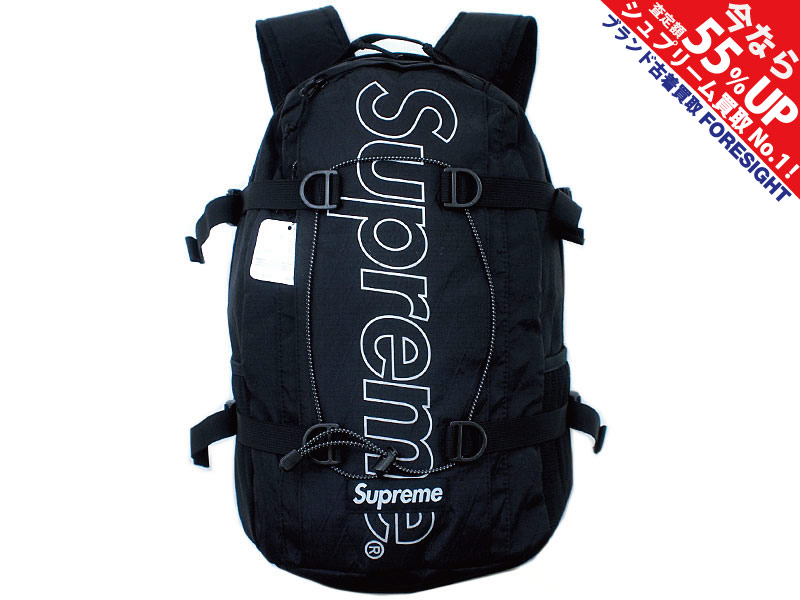 Supreme 'Backpack'バックパック リュック リフレクティブロゴ 黒