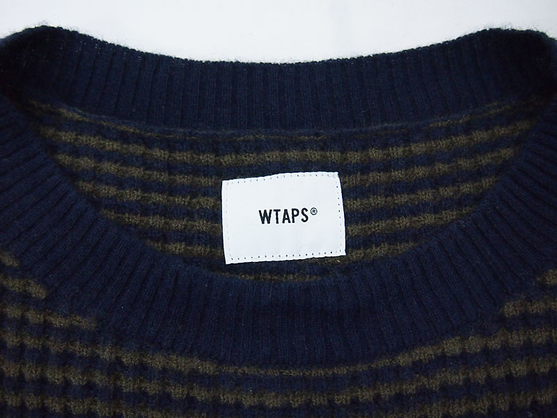 WTAPS 'WAFFLE 02 SWEATER WOOL' ボーダー ワッフル セーター ニット