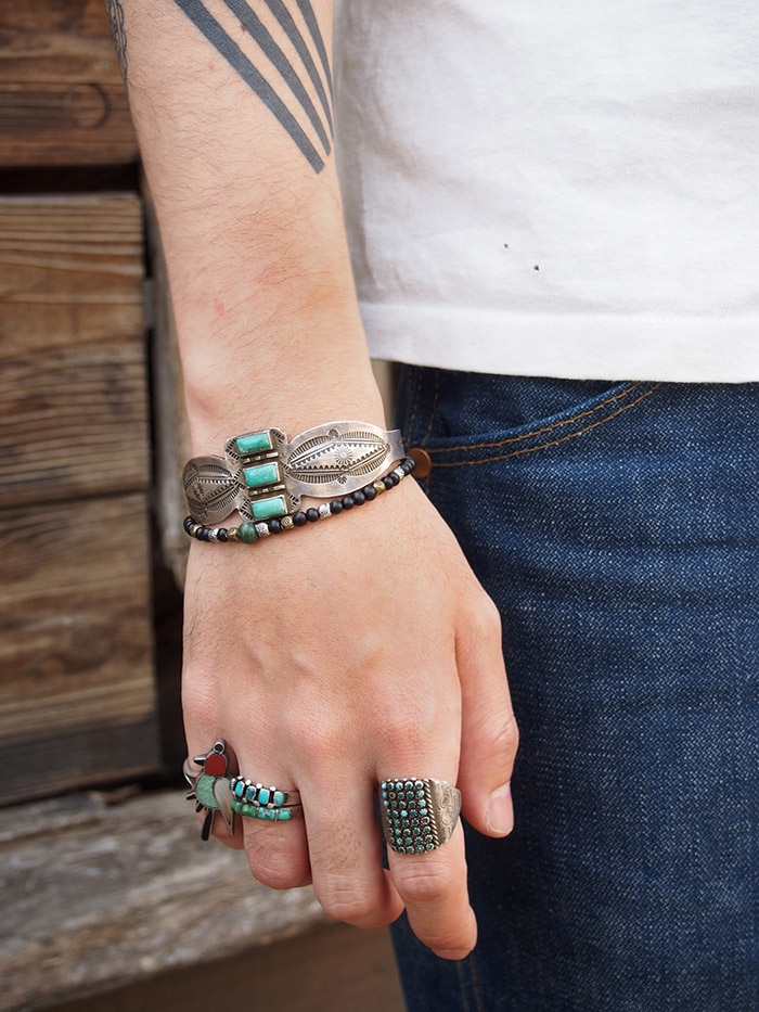 Vintage Zuni ズニ族 チャンネルインレイ バードリング