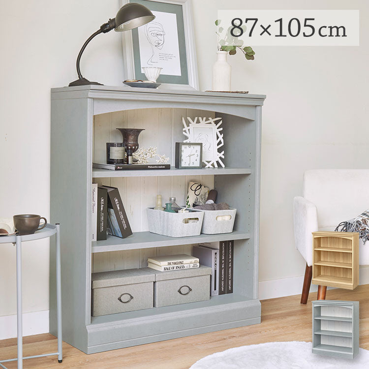 ディスプレイラック 幅87cm 高さ105cm ナチュラル ブラウン グレー