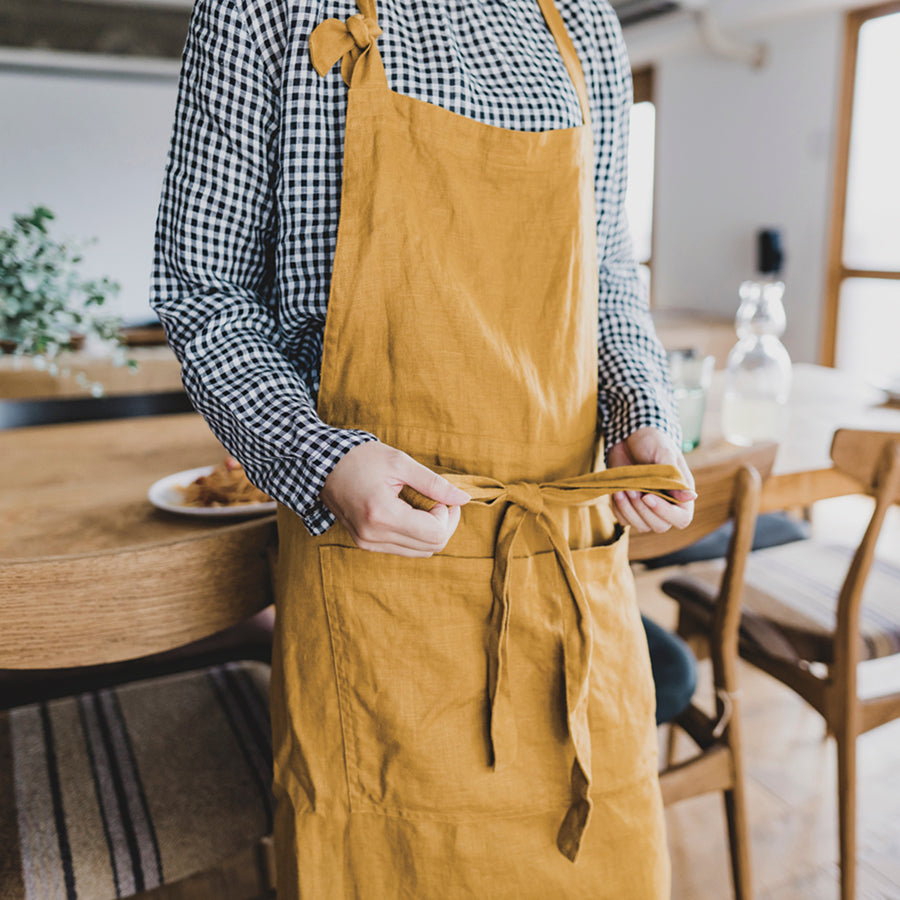 teint テイント］ #010 Linen Cafe Apron リネン カフェ エプロン - TE