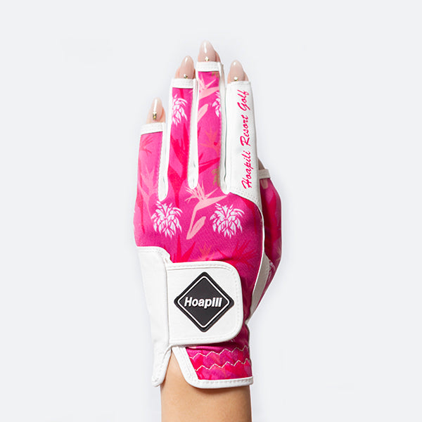 ゴルフグローブ【トロピカル】(ピンクFTC)左手着用 – ホアピリゴルフ