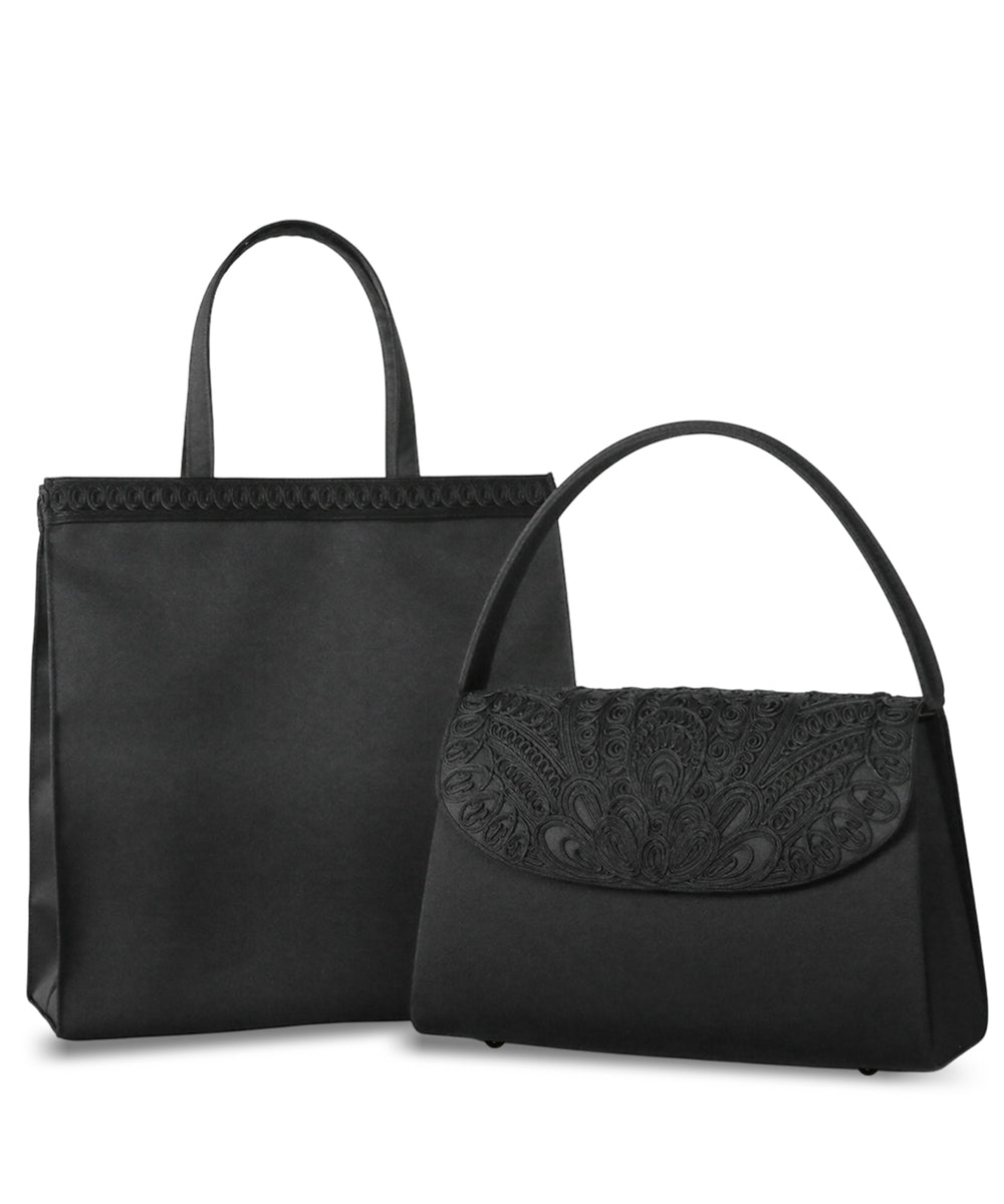 コード刺繍フォーマルバッグ&サブバッグセット