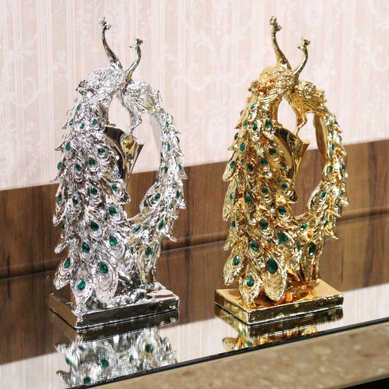 孔雀の置物 オブジェ 風水 縁起物 オーナメント – 輸入家具の