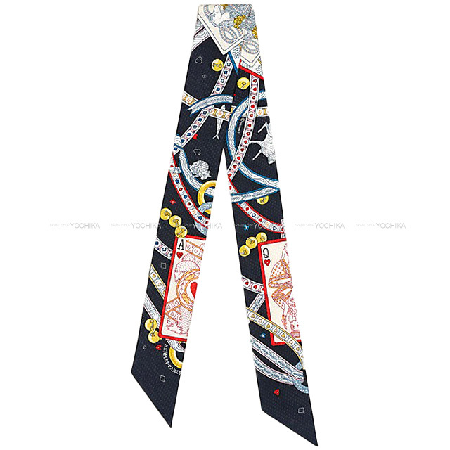 HERMES エルメス スカーフ ツイリー ダムドゥクール トランプ柄 ライン