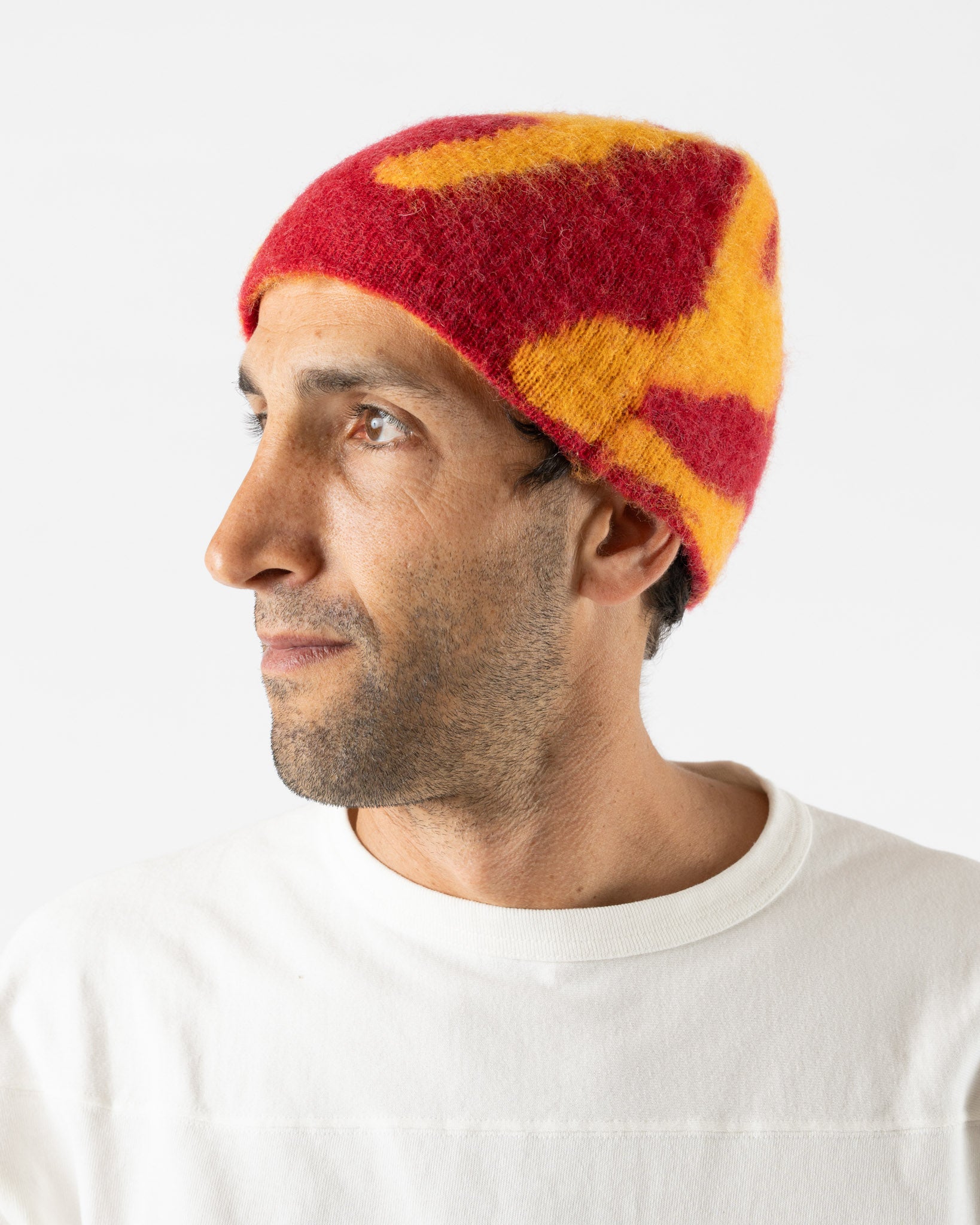 Gramicci Mohair Burly Runningman Beanie in Burnt Orange Curated at