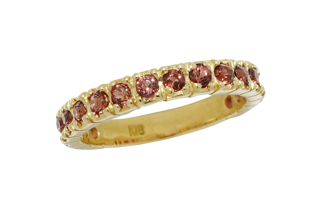Garnet K18ガーネットハーフエタニティリング (NO.50384) – JEX宝石