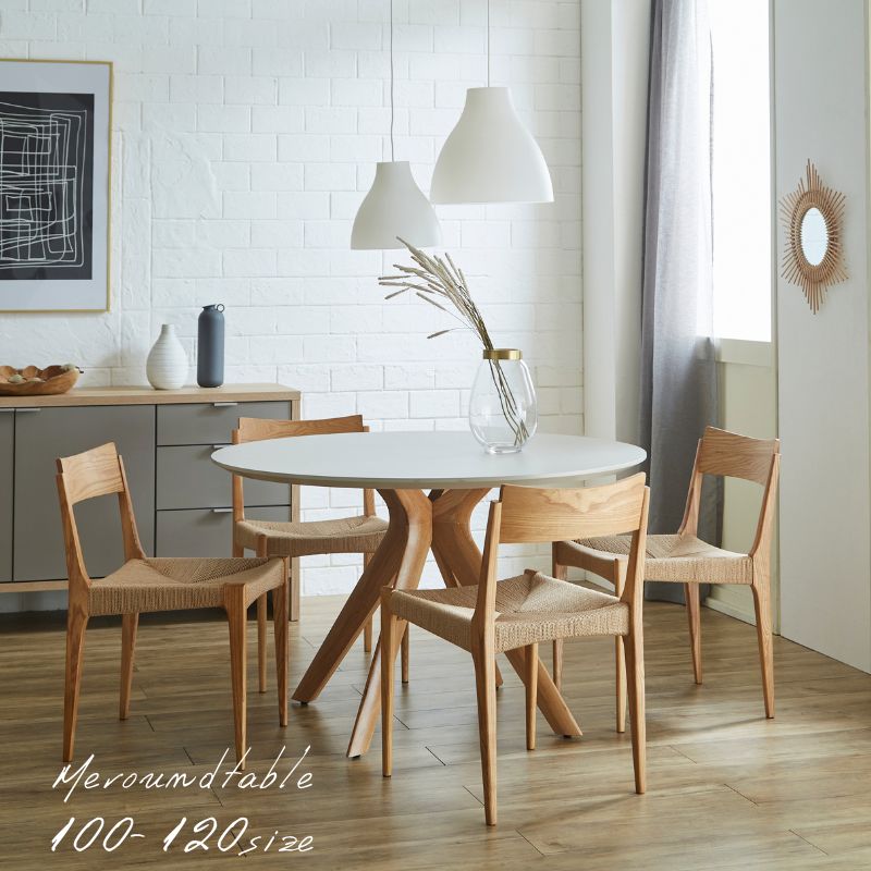 ME 】ラウンドテーブル 120cm｜脚オーク色 ダイニングテーブル – 河口