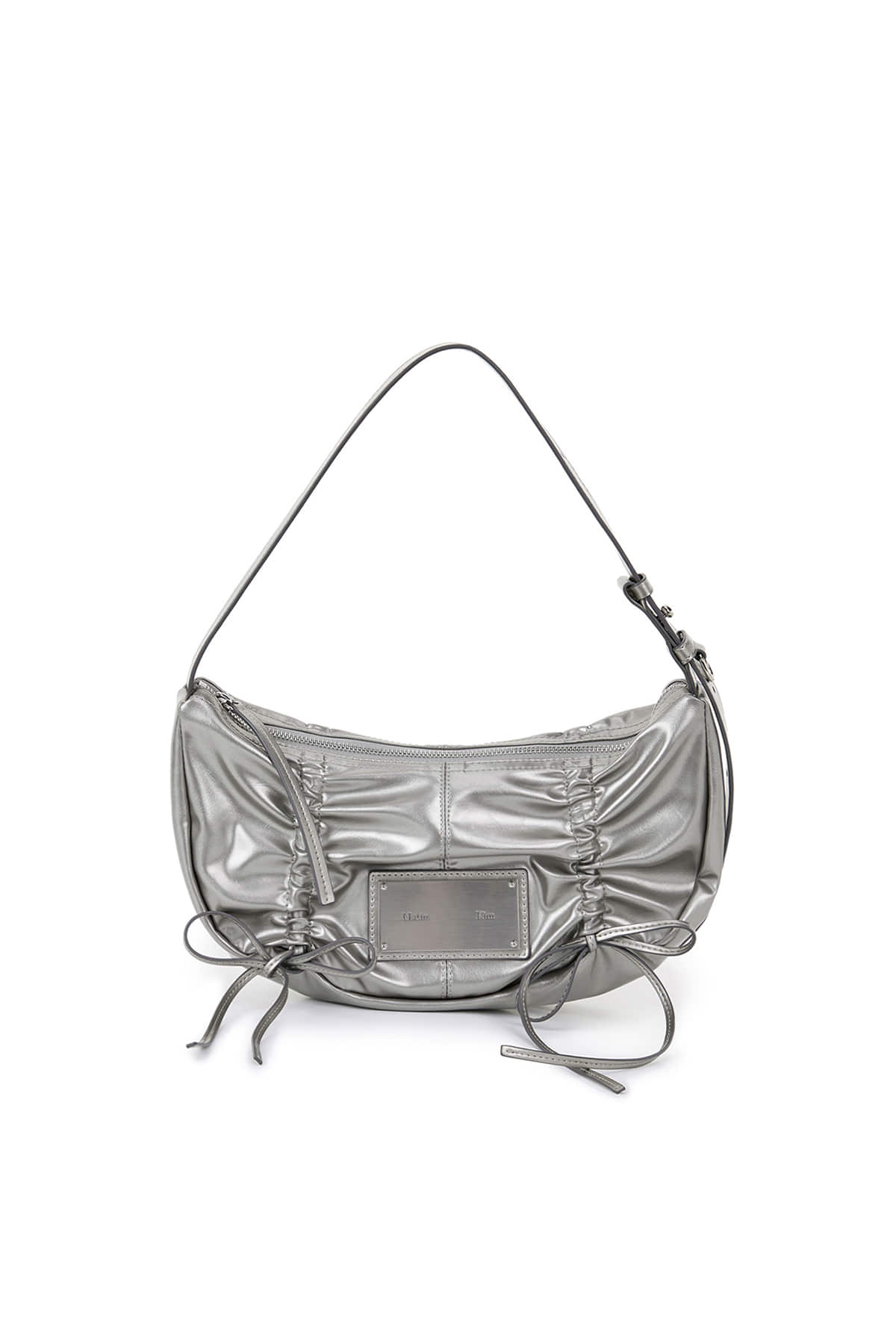 Matin Kim Half Shirring Ribbon Round Bag - Ivory - Elegant