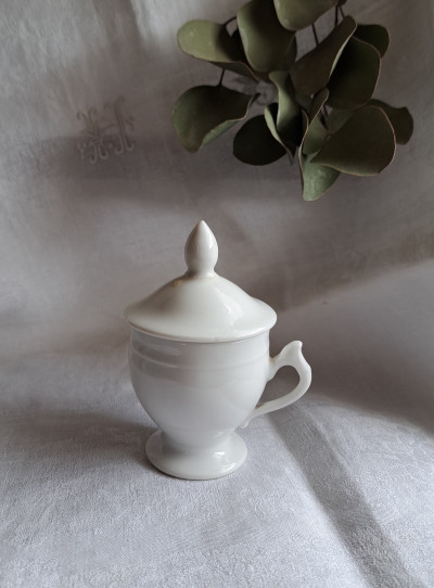 QT4598 フランス 白い クリームポット * ポア クレーム フランス