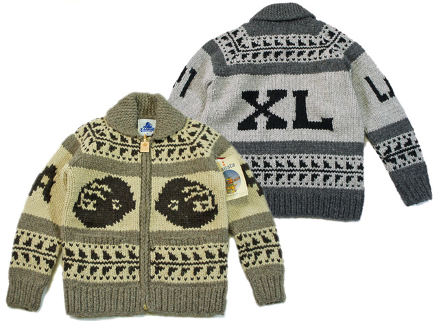 XLARGE』×『KANATA』 HAND KNIT COWICHAN SWEATER : lay-z-boy CREW