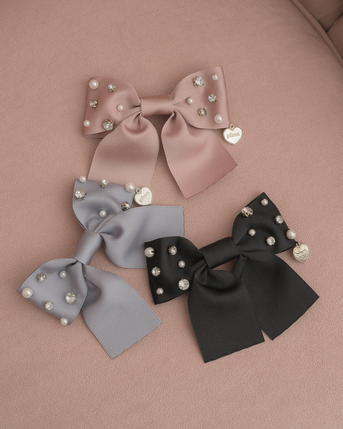 グログランビジューリボンバレッタ – pium