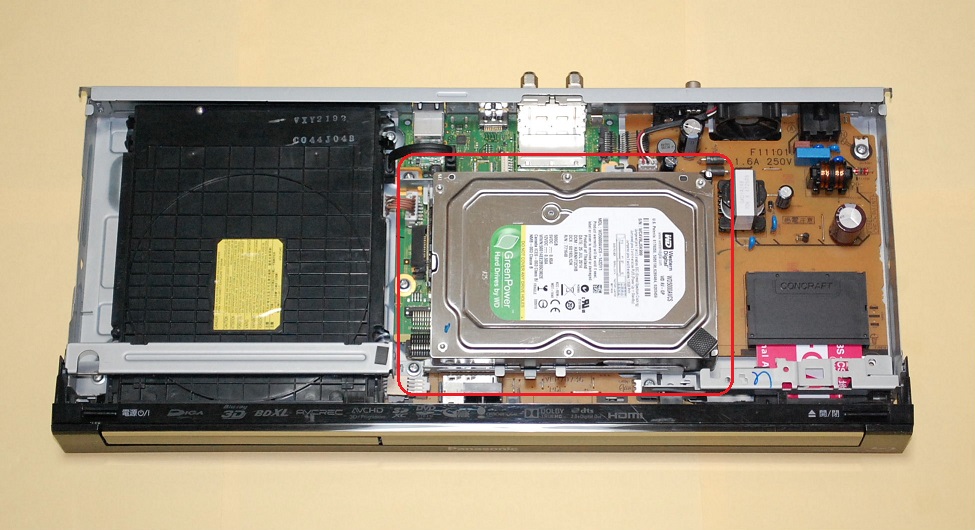 パナソニック DIGA ブルーレイレコーダー DMR-BWT560 ハードディスク