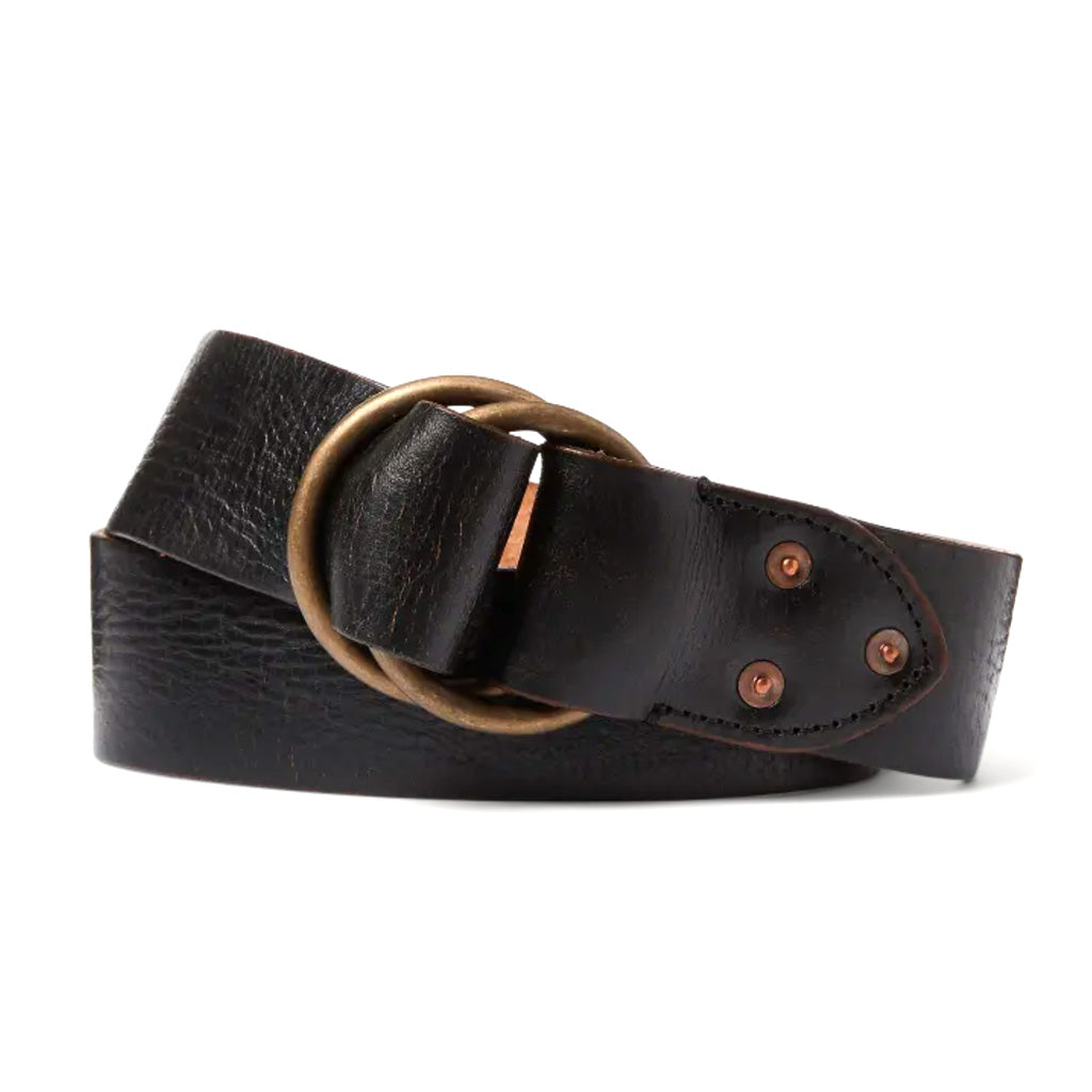 Double RL : LEATHER DOUBLE-O-RING BELT (BLACK) – Reggieshop