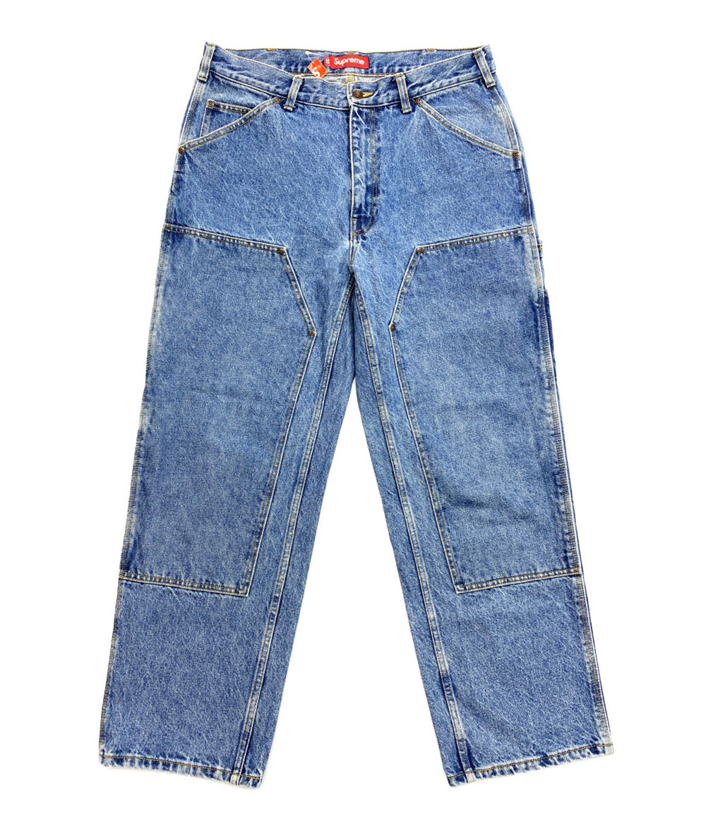 美品 Supreme デニムパンツ DOUBLE KNEE PAINTER PANT WASHED INDIGO