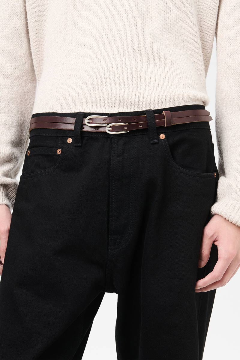 OUR LEGACY | TWIN TONGUE BELT / BURGUNDY CHROMEXCEL LEATHER ツイン