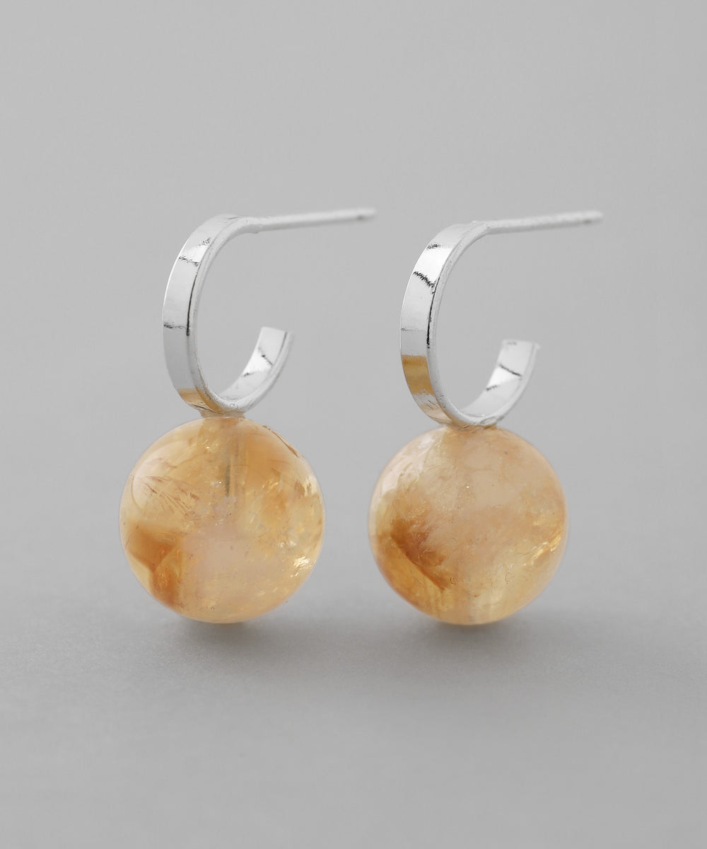 mimi33】天然石フープピアス[UMU][Basic]｜アネモネ・シエナロゼ