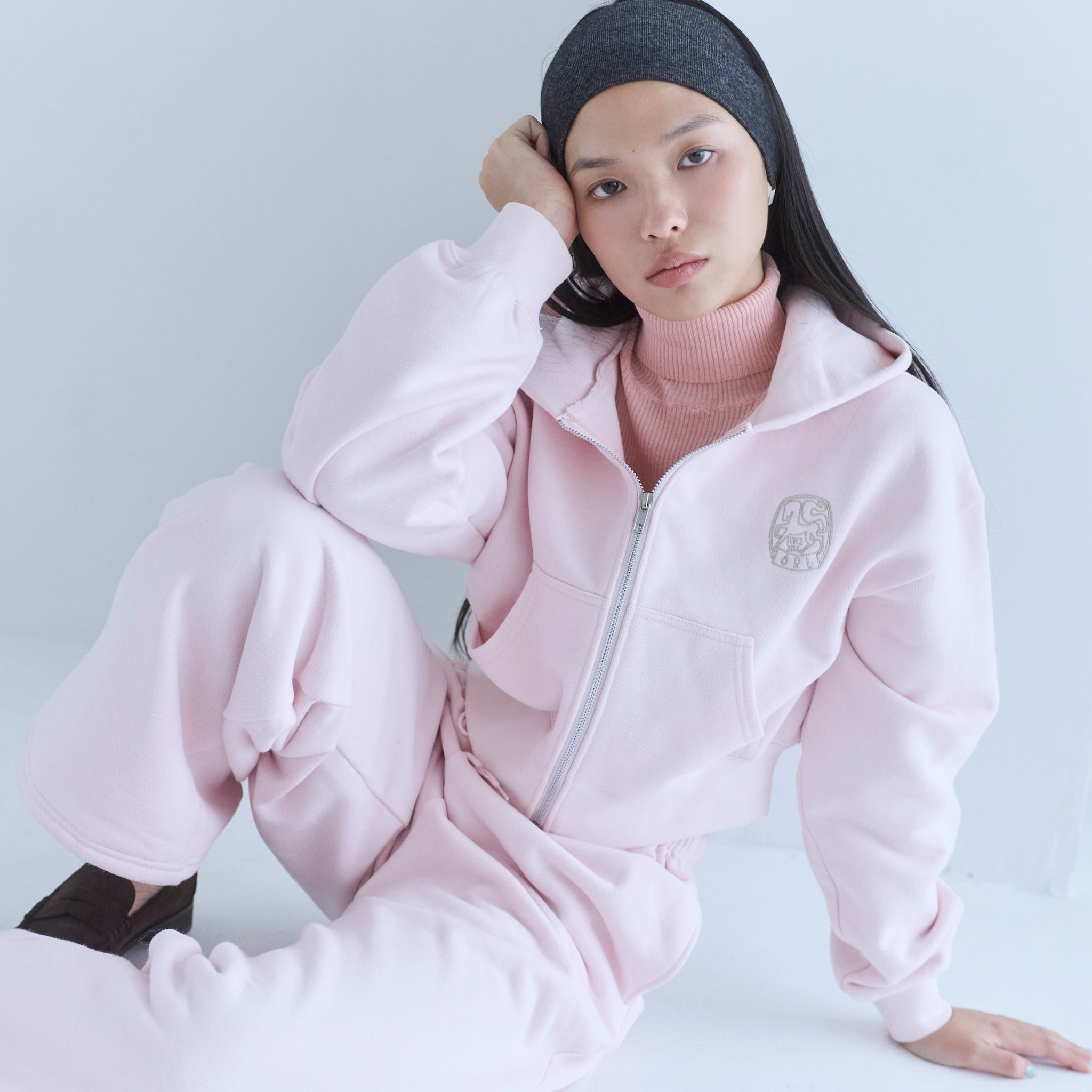 Brushed Cotton Pony Zipフーディー