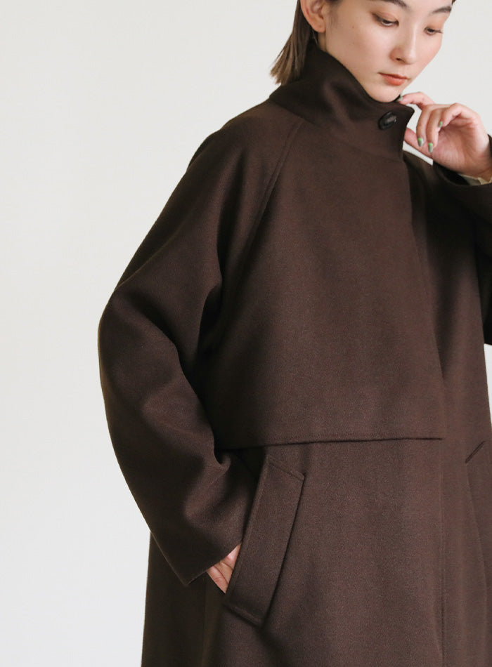 スタンドカラーフェイクウールケープコート – SELECT MOCA