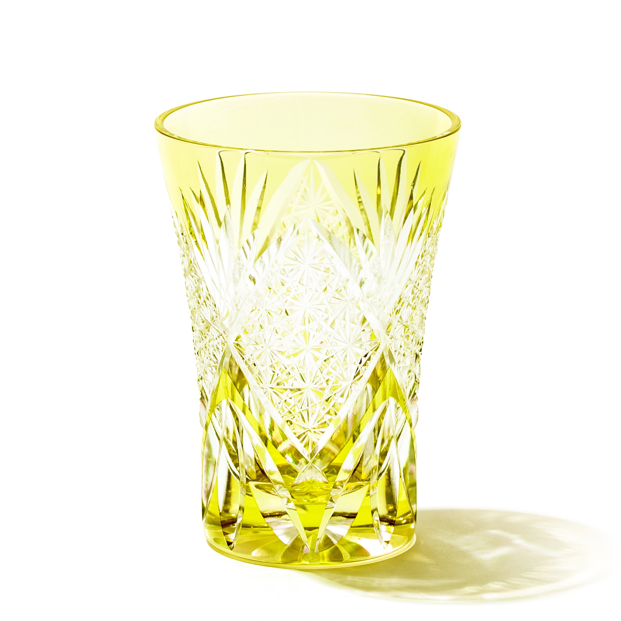 江戸切子 菊繋ぎ紋 天開タンブラー 黄 【公式】太武朗工房 直販