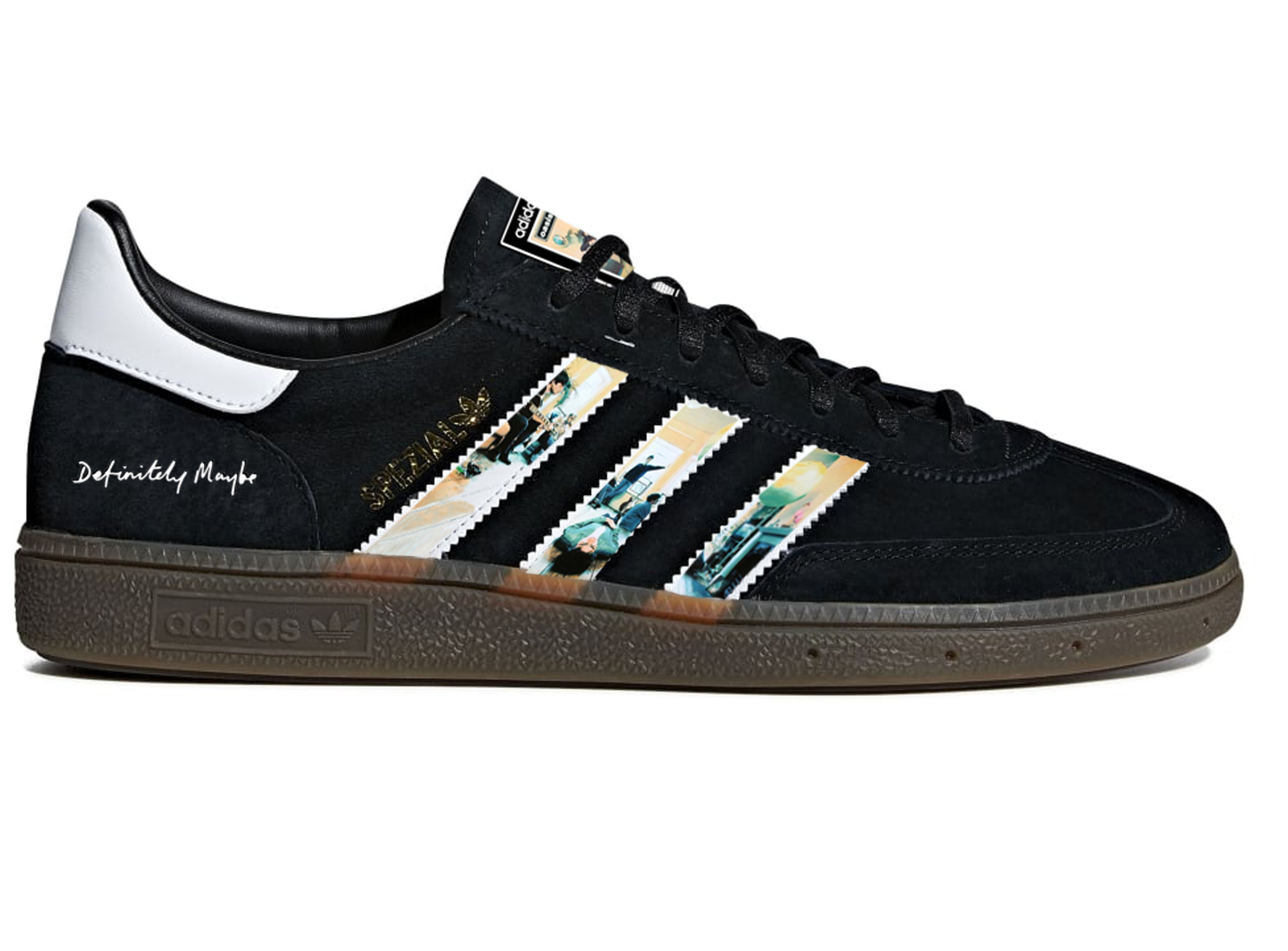 Limited edition Oasis Definitely maybe inspired Black Adidas