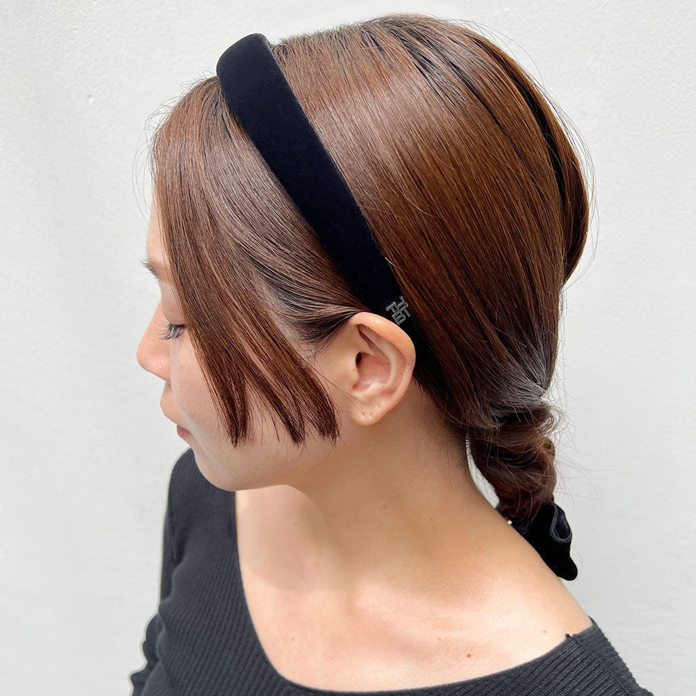 ALEXANDRE DE PARIS ブラウンベルベットヘアバンド ALEXANDRE DE PARIS