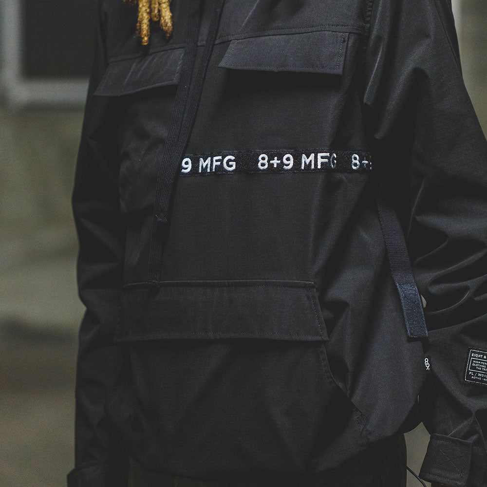 Strapped Up Rip Stop Utility Anorak Jacket Black – 8&9 Clothing Co.