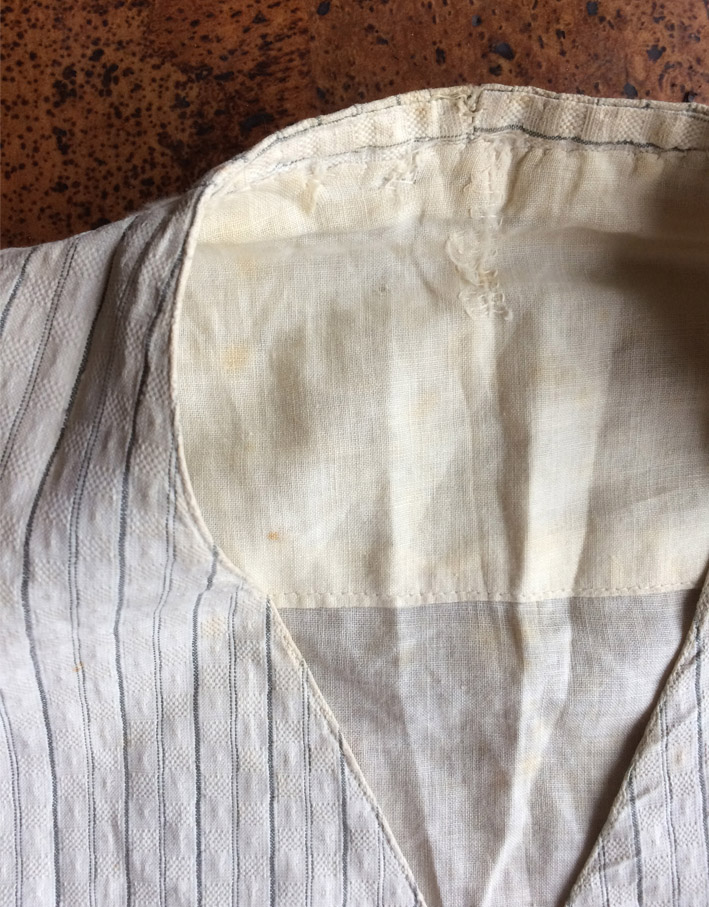 Vintage / 20's France / Linen Stripe Gilet